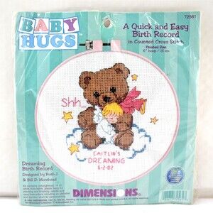 Dimensions Dreaming Birth Record Personalized Counted Cross Stitch Kit
